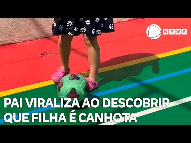 Pai viraliza ao descobrir que filha é canhota