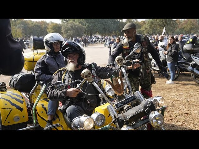 Tens of thousands of motorcyclists gathered at Portuguese shrine to get helmets blessed