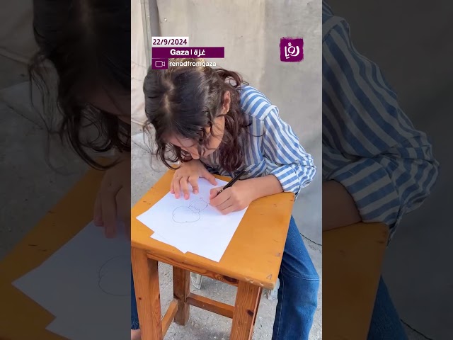 ⁣موهبة طفلة في القطاع في الرسم