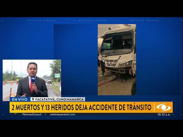 ⁣Grave accidente en Facatativá que dejó dos personas fallecidas y 14 heridas, quedó en video