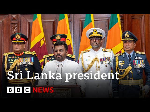 ⁣Sri Lanka swears in new left-leaning president Anura Kumara Dissanayake | BBC News