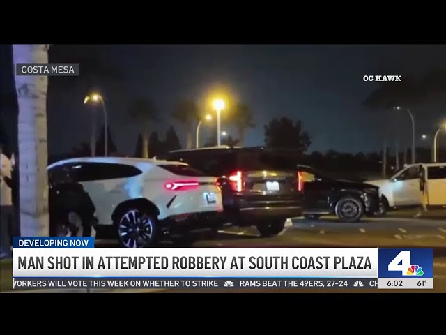 Man shot in attempted robbery at South Coast Plaza