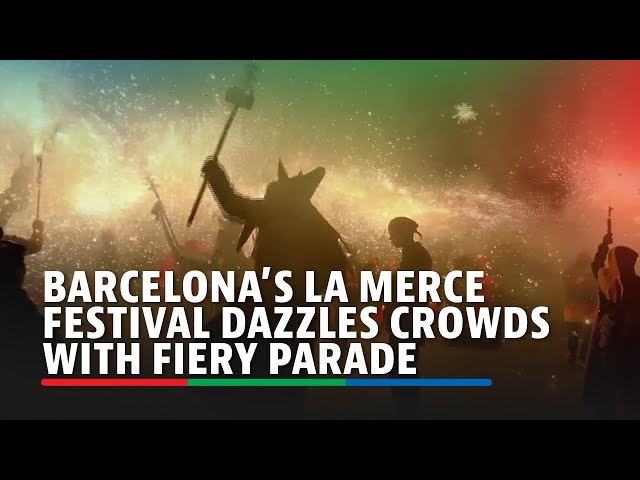 ⁣Barcelona’s La Merce Festival dazzles crowds with fiery parade