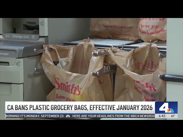 California bans plastic grocery bags, effective Jan. 2026