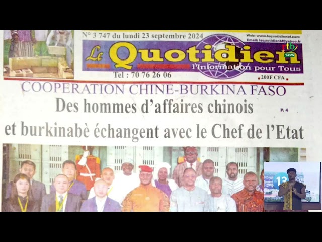 ⁣Revue de presse : le forum d’affaires sino-burkinabé fait la Une des quotidiens de ce jour