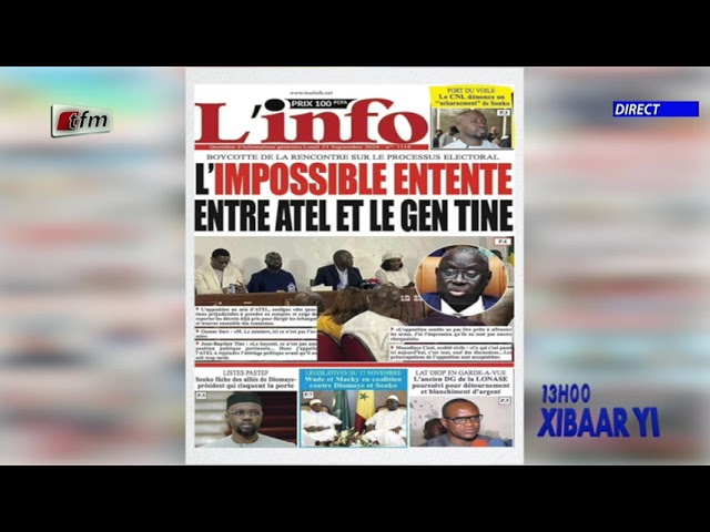 Revue de Presse du 23 Septembre 2024 présenté par Mamadou Mouhamed Ndiaye