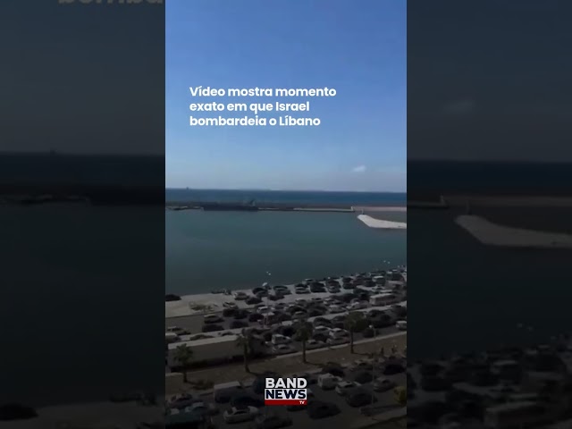 ⁣Vídeo mostra o momento exato em que bomba de Israel atinge o Líbano