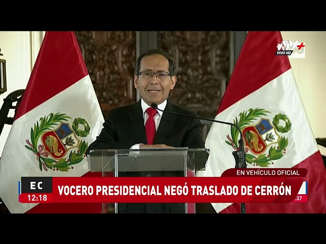 ⁣Vocero presidencial negó traslado de Vladimir Cerrón en 'el cofre' para su fuga