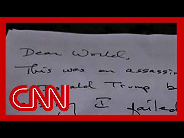 Filing: Suspect in assassination attempt against Trump left a letter detailing his plans