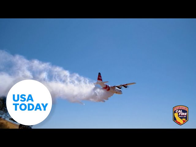 ⁣California firefighters debut C-130 Hercules firefighting air tankers | USA TODAY