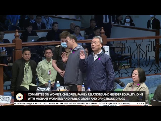 ⁣Tony Yang takes oath at the Senate hearing on illegal POGO