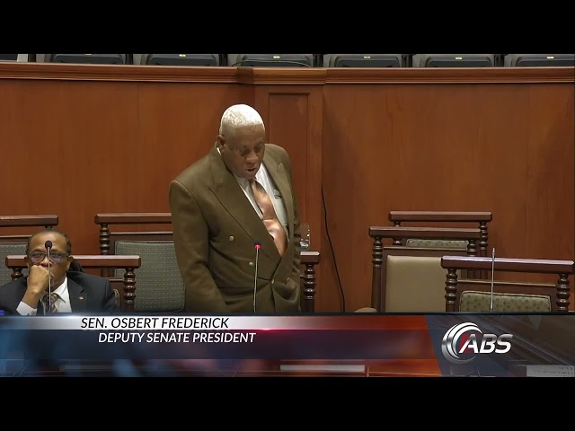 OSBERT FREDERICK EXPRESSES GRATITUDE IN LIKELY SENATE SWANSONG SPEECH