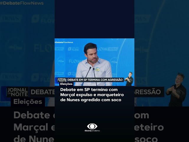 ⁣Debate em SP termina com Marçal expulso e agressão a marqueteiro de Nunes