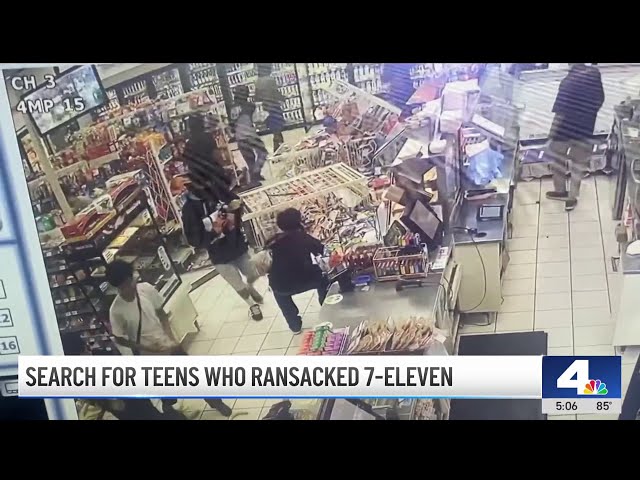 ⁣Police search for teens who ransacked a 7-Eleven