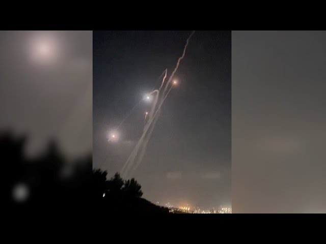 ⁣Missiles intercepted in skies over N Israeli city of Haifa