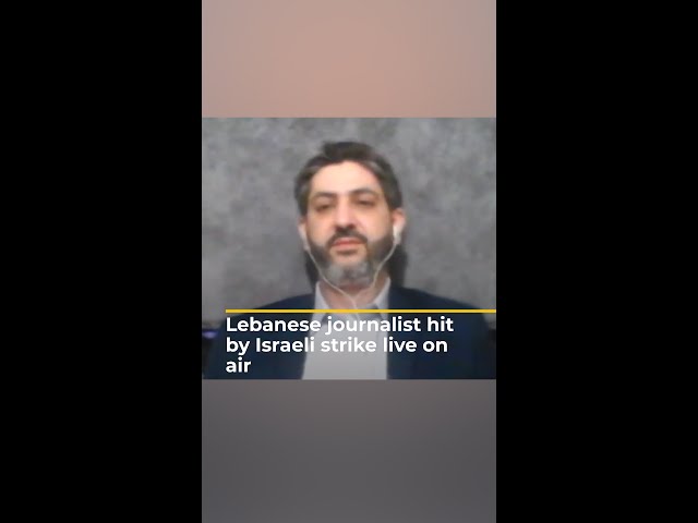 ⁣Lebanese journalist hit by Israeli strike live on air | AJ #shorts