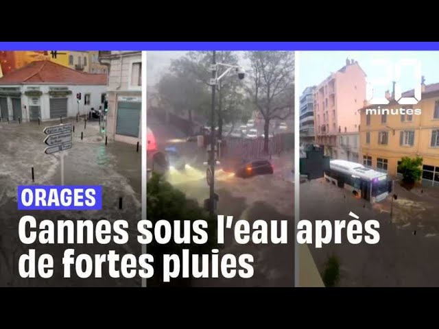 ⁣Inondations  impressionnantes à Cannes après de violents orages