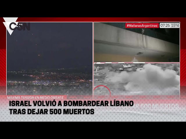 ⁣ISRAEL VOLVIÓ a BOMBARDEAR LÍBANO TRAS DEJAR 500 MUERTOS