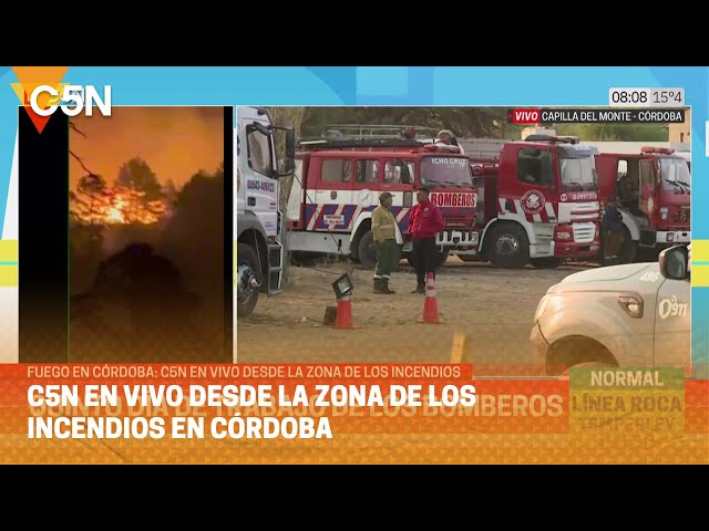 C5N EN VIVO desde la ZONA DE LOS INCENDIOS en CÓRDOBA