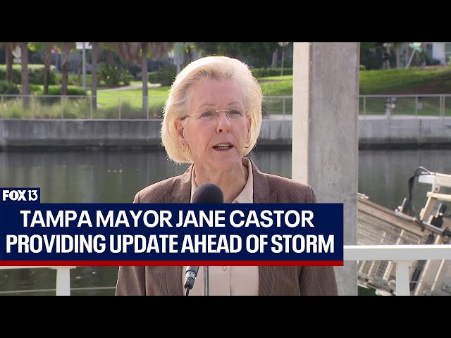 ⁣Tampa Mayor Jane Castor, city officials holding news conference as storm heads toward Florida