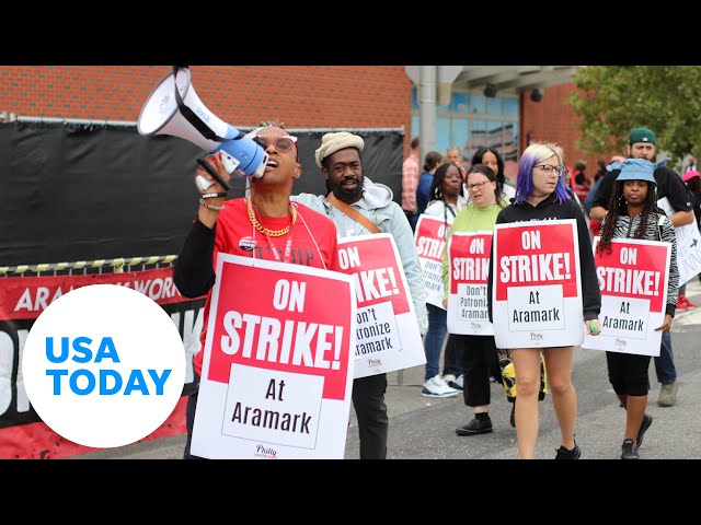 ⁣Philadelphia sport complex workers go on strike | USA TODAY