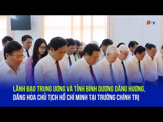 Lãnh đạo dâng hương, dâng hoa Chủ tịch Hồ Chí Minh tại trường Chính trị