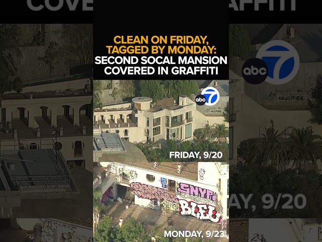 Another vacant mansion in Hollywood Hills owned by billionaire's son covered in graffiti