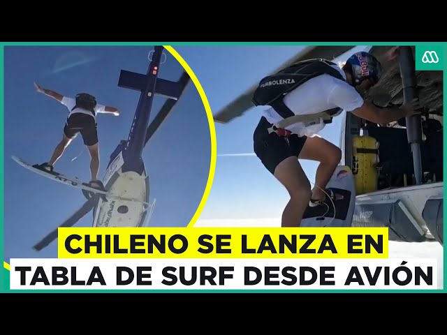 Hazaña de chileno en Abu Dhabi: Se lanza en surf desde un avión