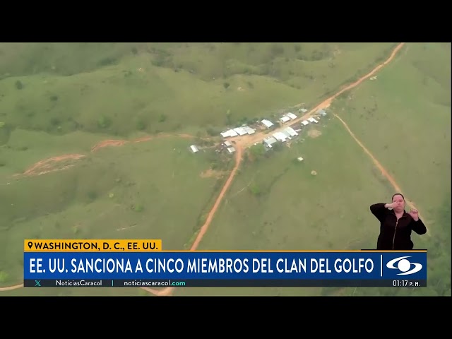 ⁣Estados Unidos sanciona a cinco miembros del Clan del Golfo