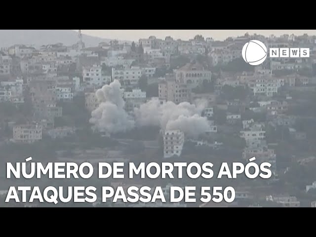 ⁣Número de mortos após ataque israelense no Líbano passa de 550