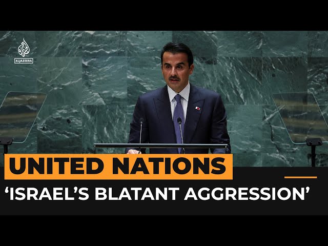 ⁣Qatari leader condemns ‘blatant aggression’ against Palestinians | Al Jazeera Newsfeed