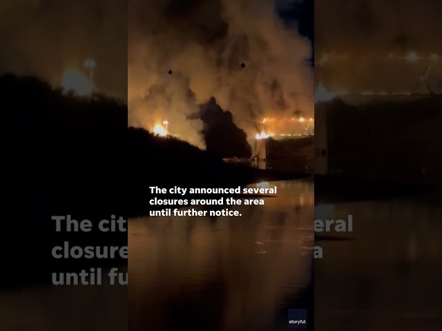 ⁣Authorities suspect arson as second fire destroys historic bridge #Shorts