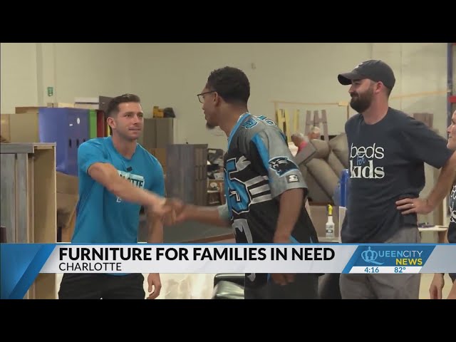 ⁣Panther's Chuba Hubbard, FC's Brandt Bronico partner with local non-profit 'Beds For 