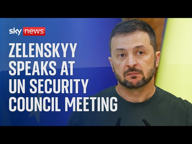 ⁣Watch live: Ukrainian President Volodymyr Zelenskyy speaks at UN Security Council meeting