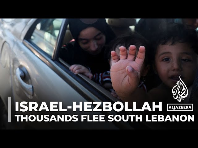 ⁣Israel and Hezbollah trade intense fire as thousands flee south Lebanon