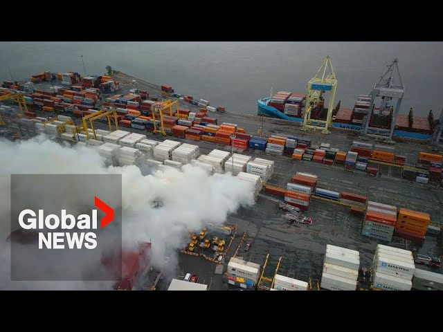 ⁣Port of Montreal lithium battery fire leaves residents with more questions than answers