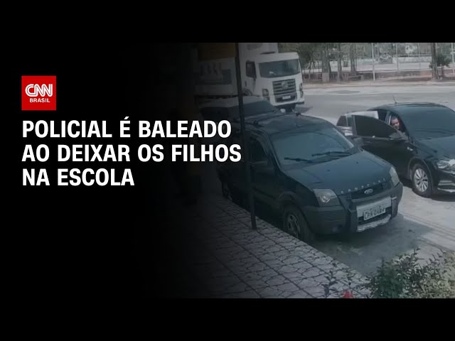 ⁣Policial é baleado ao deixar os filhos na escola | CNN Prime Time