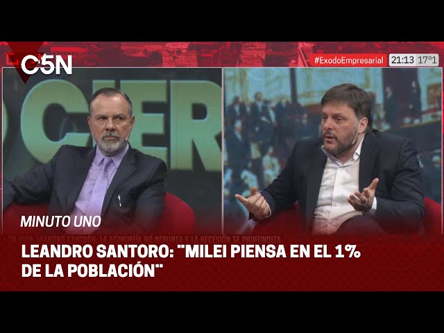 ⁣LEANDRO SANTORO, en MINUTO UNO: ¨Hay ANGUSTIA y TRISTEZA en el PUEBLO ARGENTINO¨