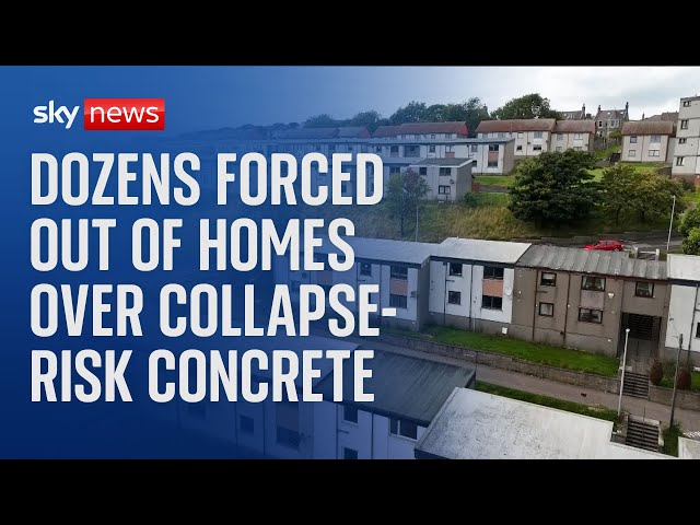 ⁣Dozens forced out of their homes over buildings with collapse-risk concrete in Scotland