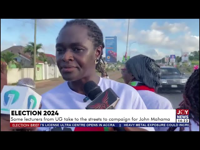 ⁣Election 2024: Some lecturers from UG take to the streets to campaign for John Mahama