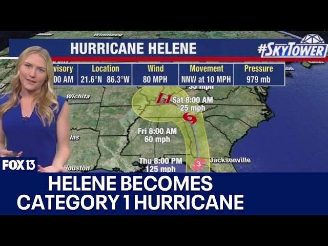 ⁣Helene becomes a hurricane as it heads for Florida