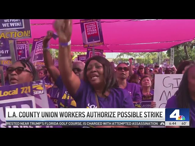 ⁣LA County union workers authorize possible strike