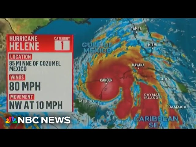 Helene strengthens to a Category 1 hurricane