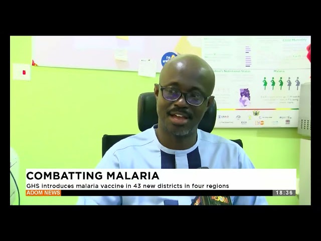 ⁣GHS introduces malaria vaccine in 43 new districts in four regionsAdom TV Evening News (25-09-24)