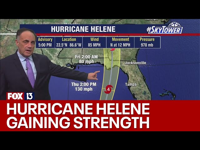 ⁣Hurricane Helene gaining strength as it moves toward Florida