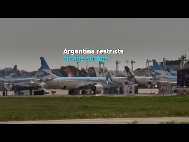 ⁣Argentina restricts airline strikes