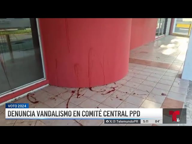 ⁣PPD denuncia que lanzaron algo similar a un “baño de sangre” en su sede