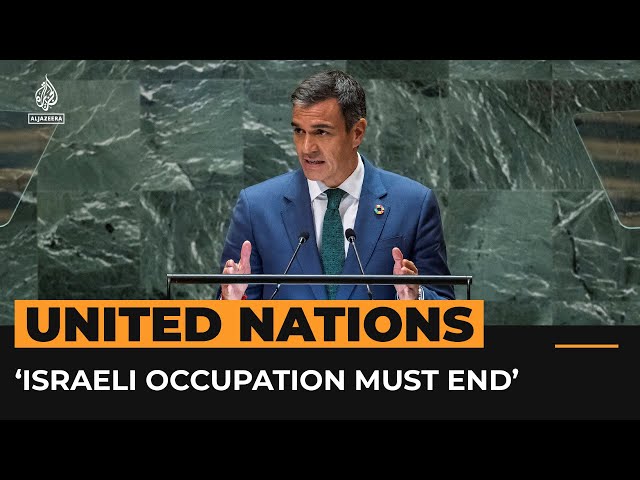 ⁣Two-state solution the ‘only solution’, Spanish PM tells UNGA | AJ #Shorts