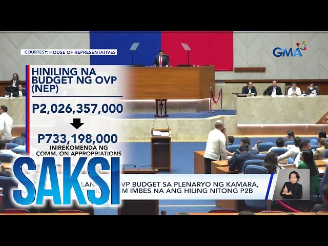 ⁣Isinalang na OVP budget sa plenaryo ng Kamara, ginawang P733-M imbes na ang hiling nitong... | Saksi