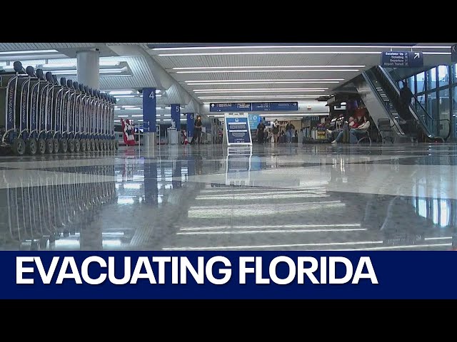 ⁣Passengers arrive in Chicago from Florida ahead of Hurricane Helene